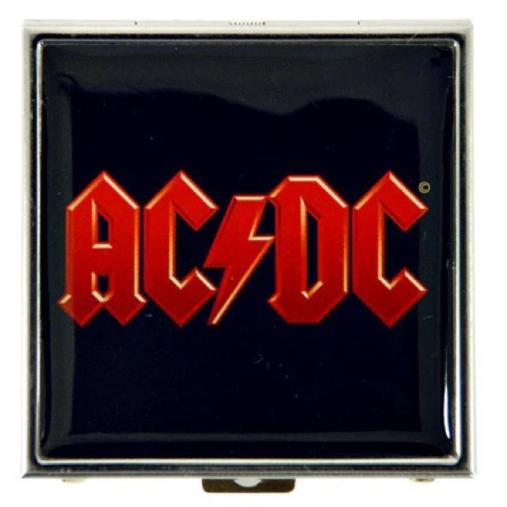 AC/DC Black and Red pill case with compartments - Picture 1 of 5